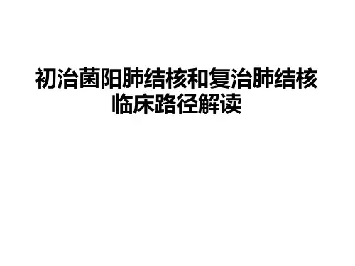 初治菌阳肺结核和复治肺结核临床路径解读