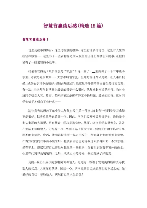 智慧背囊读后感(精选15篇)