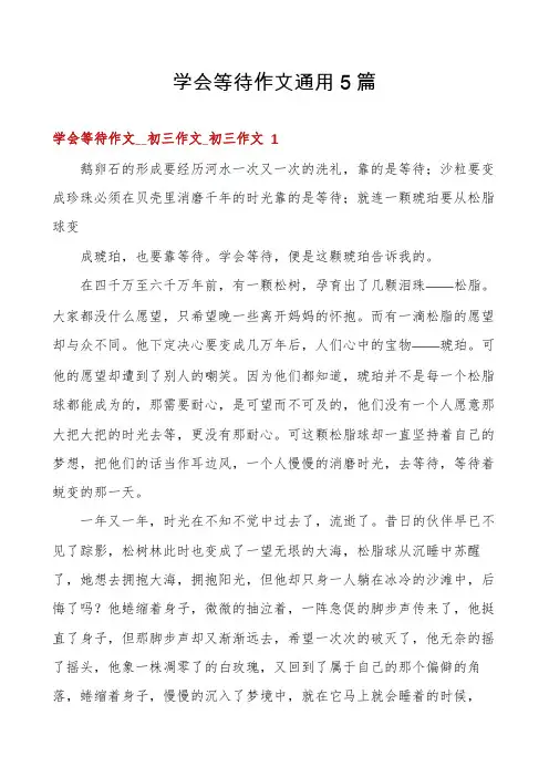 学会等待作文通用5篇