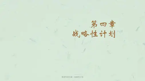 管理学第五章--战略性计划课件