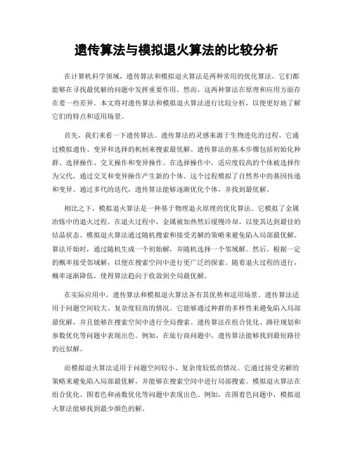 遗传算法与模拟退火算法的比较分析