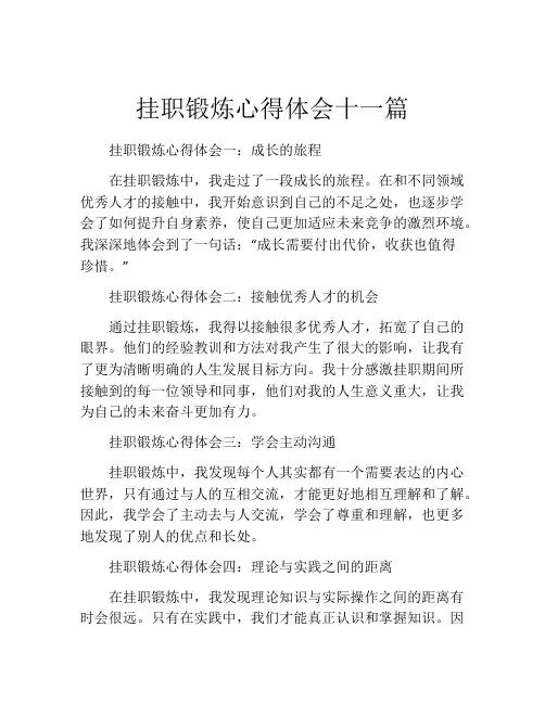 挂职锻炼心得体会十一篇