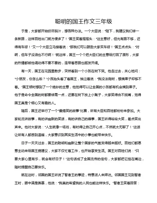聪明的国王作文三年级