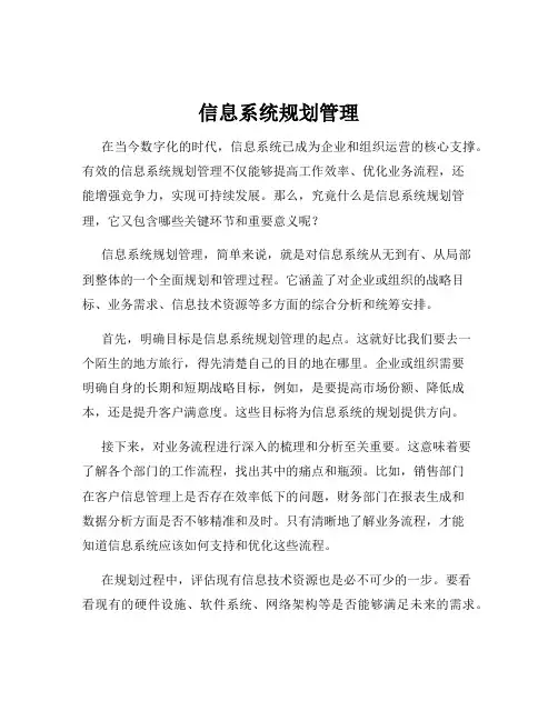 信息系统规划管理