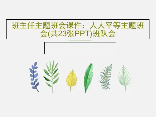 班主任主题班会课件：人人平等主题班会(共23张PPT)班队会共25页文档