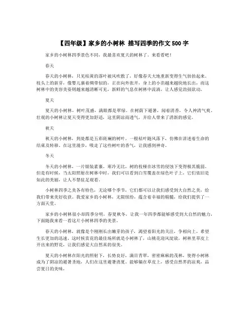 【四年级】家乡的小树林 描写四季的作文500字
