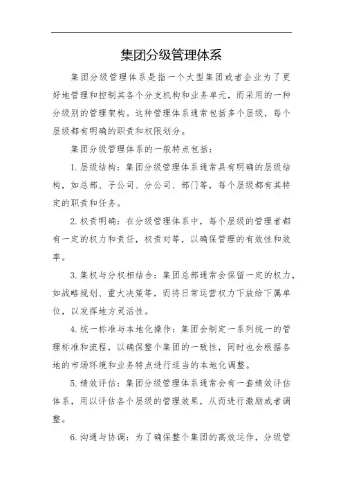 集团分级管理体系