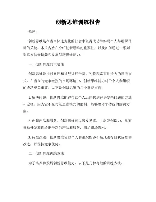 创新思维训练报告