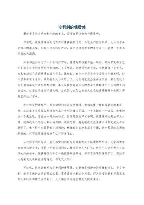 专利纠纷观后感