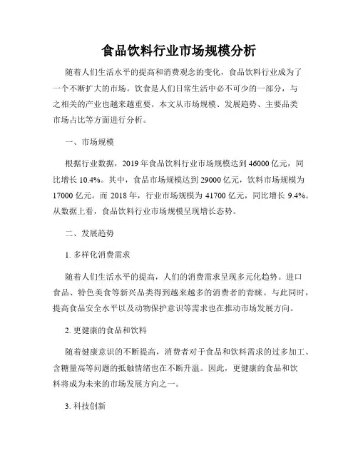 食品饮料行业市场规模分析
