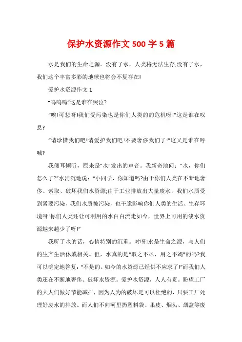 保护水资源作文500字5篇