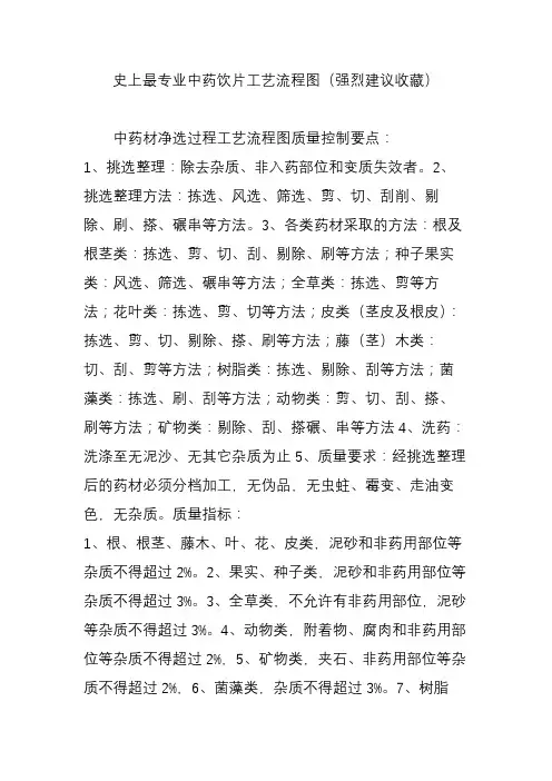 史上最专业中药饮片工艺流程图(强烈建议收藏)