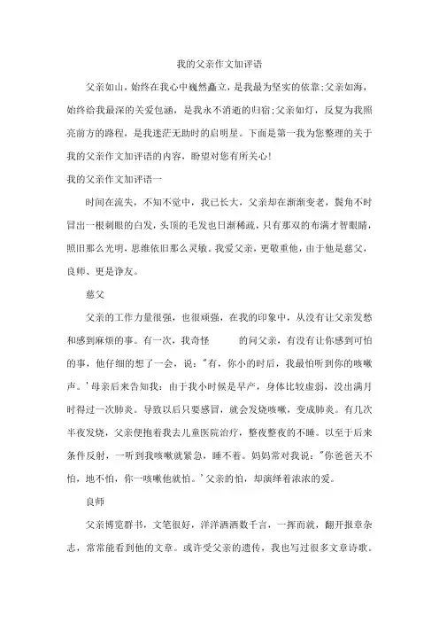 我的父亲作文加评语