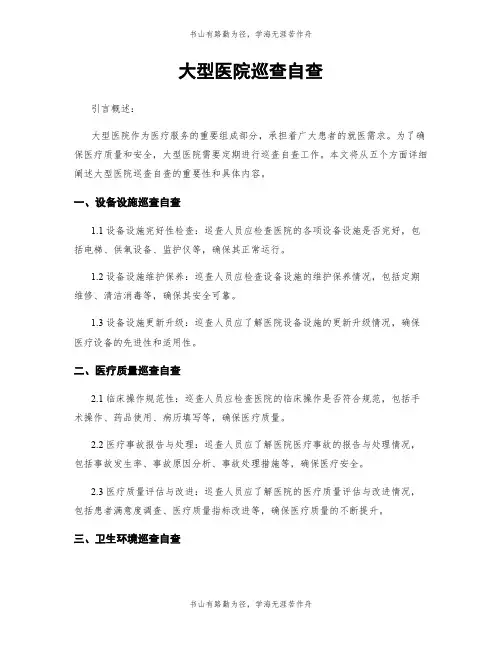大型医院巡查自查