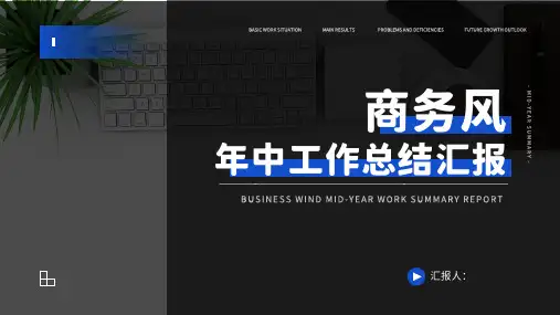 蓝黑商务风年中工作总结汇报ppt模板