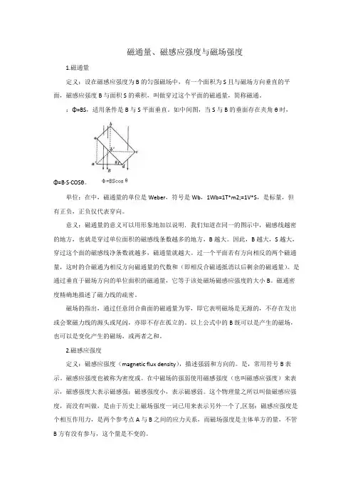 磁通量、磁感应强度与磁场强度