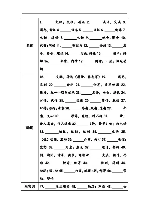 广东中考试题研究英语(人教)第三部分 (一)人际交往