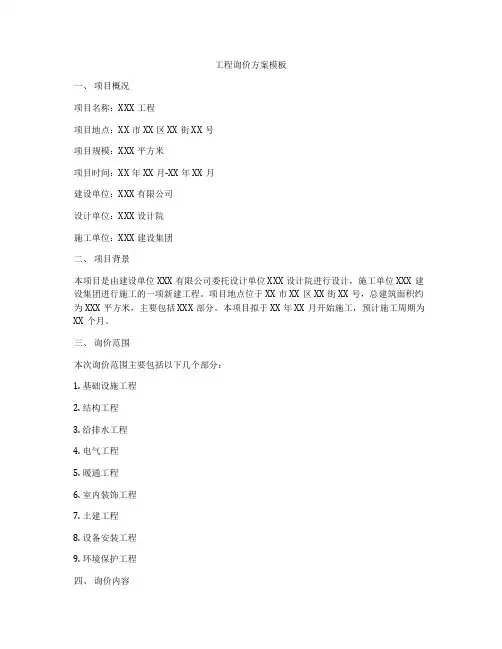 工程询价方案模板