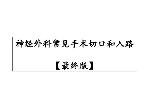神经外科常见手术切口和入路【最终版】PPT课件