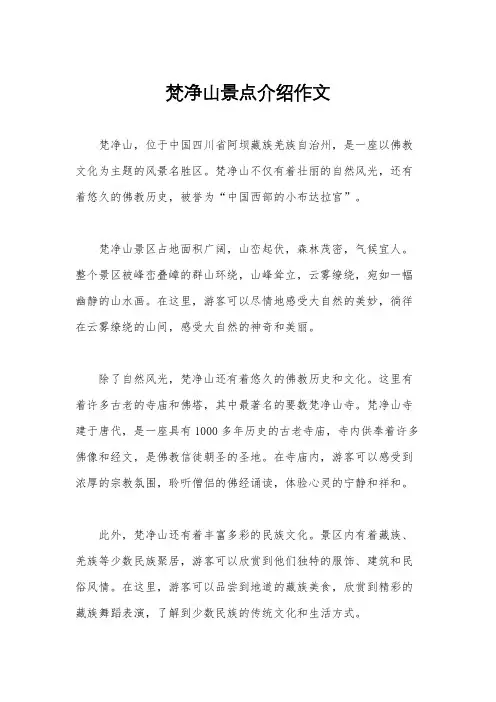 梵净山景点介绍作文