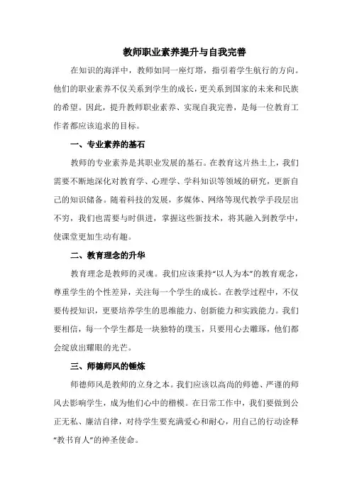 教师职业素养提升与自我完善
