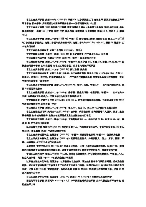 免费!南京历史上存在过的高等学府