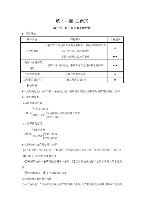 三角形的三线单元精编讲义