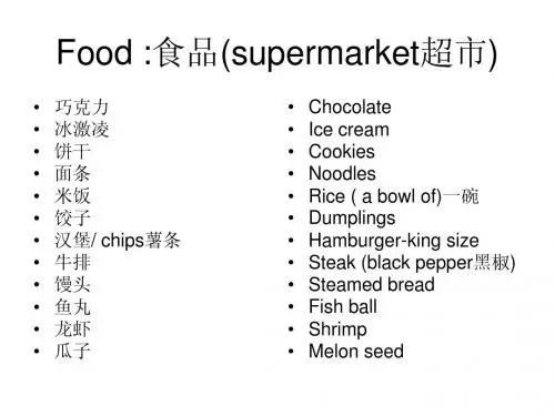 Food口语话题