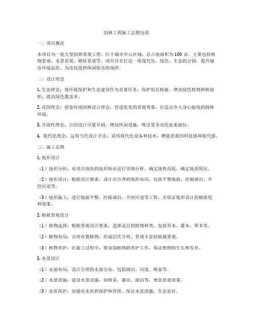 园林工程施工总图包括