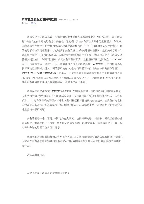 酒店客房安全之消防疏散图