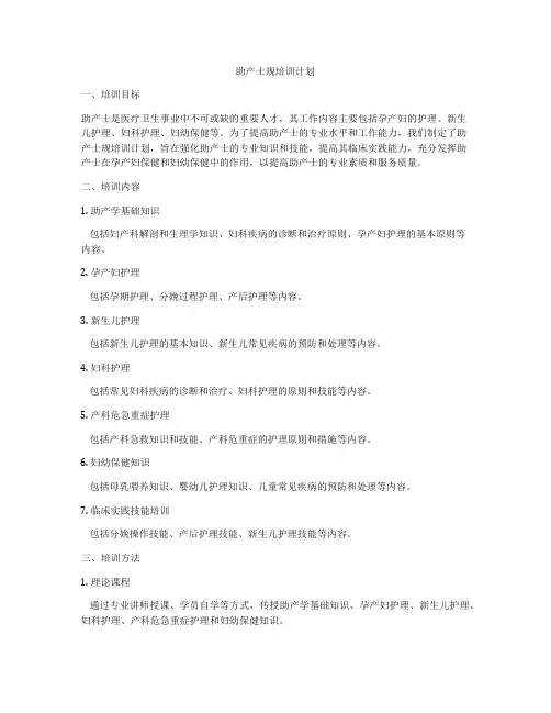 助产士规培训计划