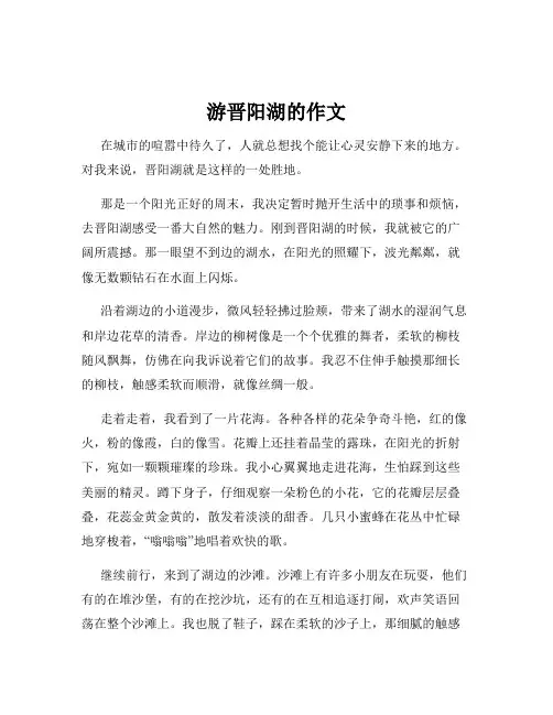 游晋阳湖的作文