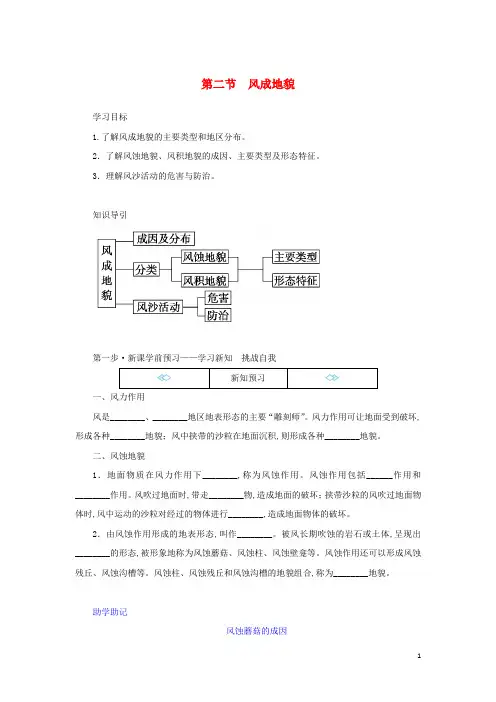 新教材高中地理第二章地球表面形态第二节风成地貌学案湘教版必修第一册