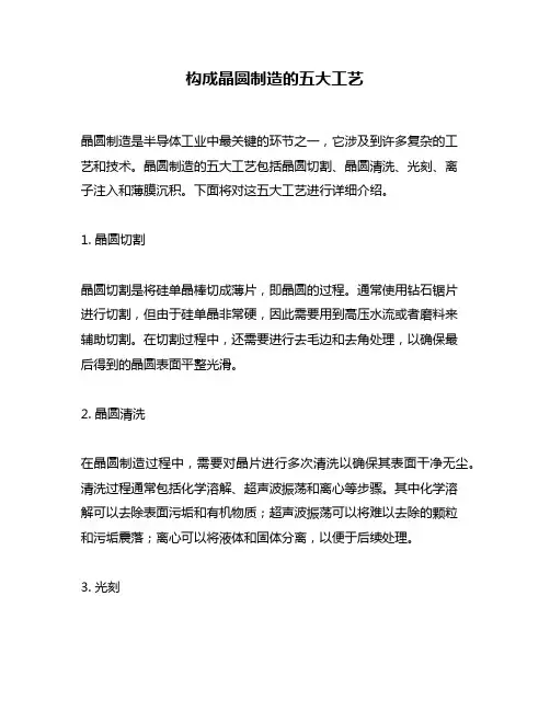 构成晶圆制造的五大工艺