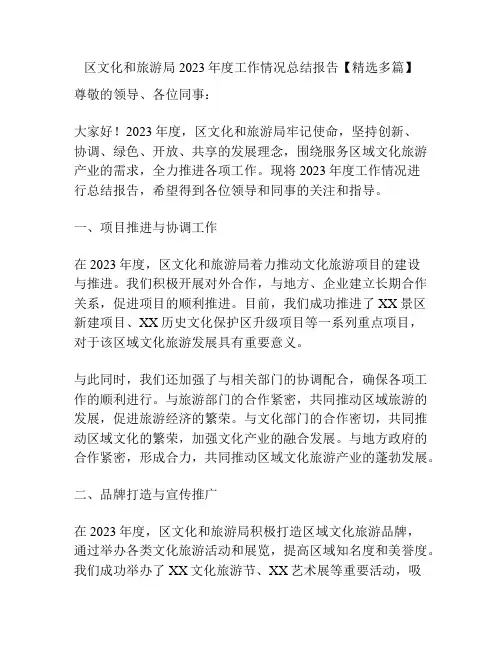 区文化和旅游局2023年度工作情况总结报告【精选多篇】
