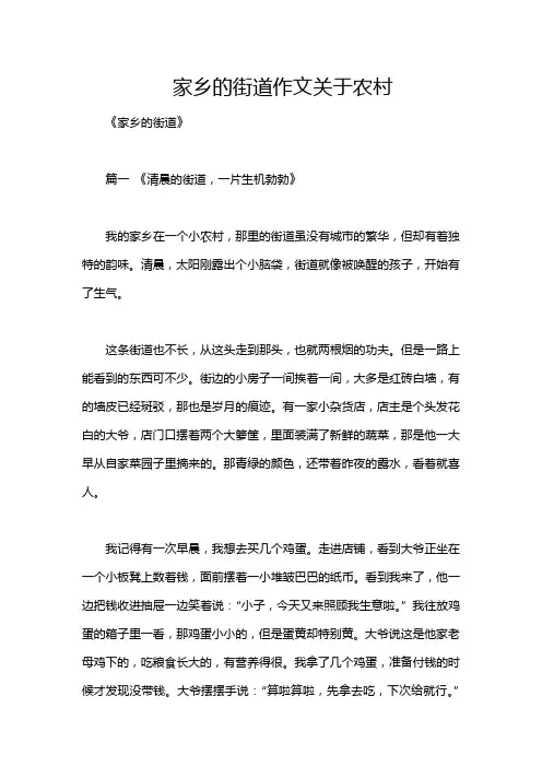 家乡的街道作文关于农村