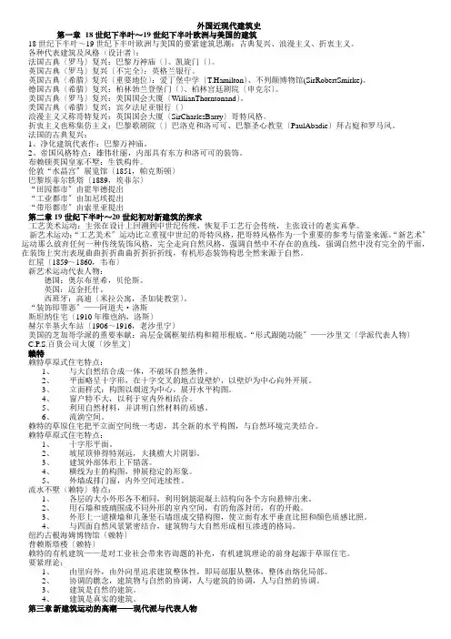 外国近现代建筑史第1章18世纪下半叶～19世纪下半叶欧洲