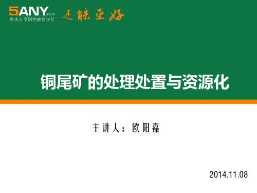 铜尾矿的理化性质铜矿的分类
