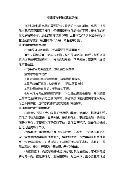 排球接发球的基本动作