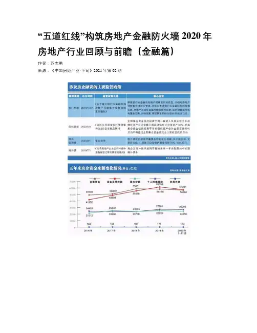 “五道红线”构筑房地产金融防火墙 2020年房地产行业回顾与前瞻(