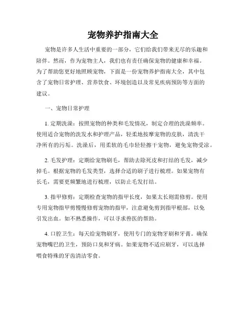 宠物养护指南大全