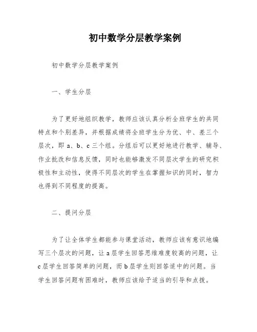 初中数学分层教学案例