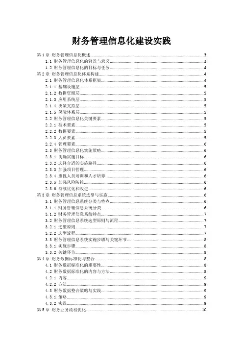 财务管理信息化建设实践
