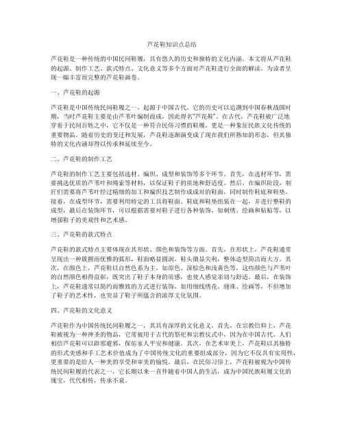芦花鞋知识点总结