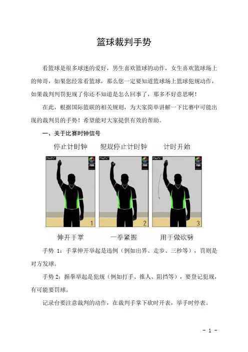 篮球裁判手势