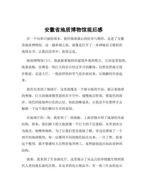 安徽省地质博物馆观后感