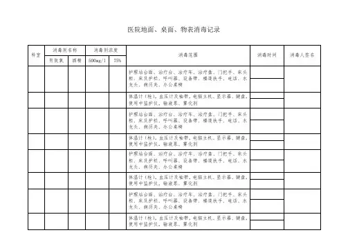 物表消毒记录