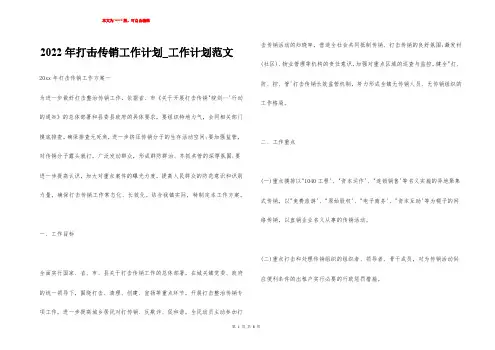 2022年打击传销工作计划_工作计划范文