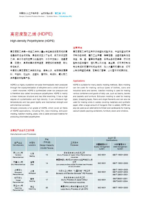 高密度聚乙烯(hdpe) high-density polyethylene (hdpe)