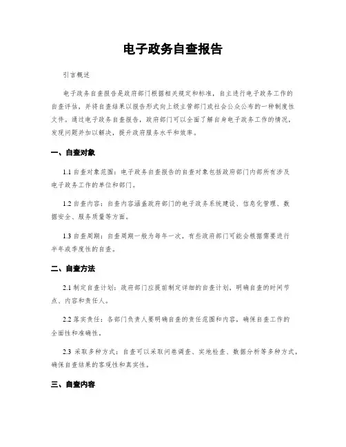 电子政务自查报告
